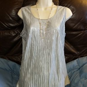 Metallic crinkle blouse